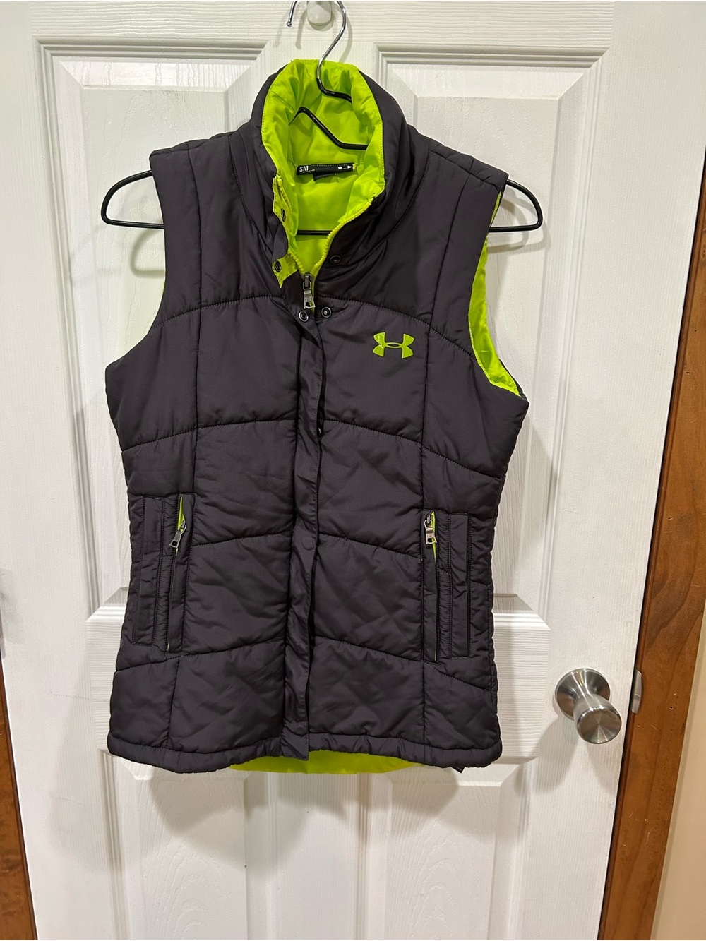Under Armour Black & Neon Green Quilted Vest
